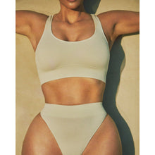 Load image into Gallery viewer, STRETCH RIB SCOOP BRALETTE | BONE