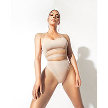 Load image into Gallery viewer, POWER MESH HALTER BRALETTE | CLAY